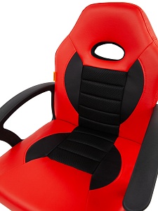 Детское компьютерное кресло CHAIRMAN KIDS 111, экокожа, красный/черный